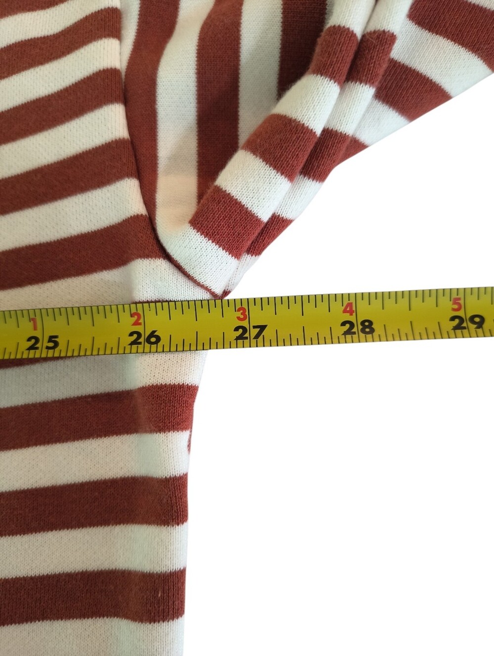 UEU Red & White Striped Oversized Sweatshirt With Blue Trim Size L - Picture 3 of 7